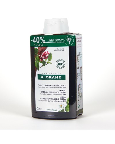 KLORANE QININA CHAMPU DUPLO X 400 ML