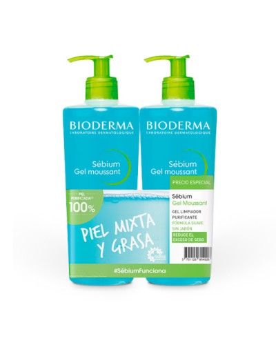 BIODERMA SEBIUM DUPLO GEL MOUSSANT 500ML+500ML